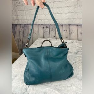 Alfani Leather teal shoulder bag. Great color!